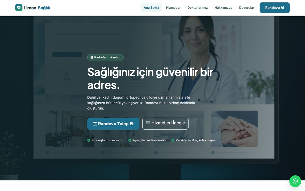 Klinik web sitesi çalışması